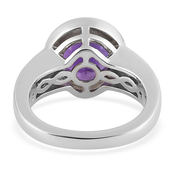 Lusaka Amethyst und Zirkon Ring 925 Silber platiniert  ca. 3,71 ct image number 6