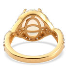 Natürlicher, äthiopischer Opal und Zirkon-Ring, 925 Silber Gelbgold Vermeil  ca. 2,96 ct image number 5
