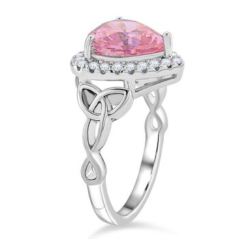 Rosa Zirkonia, Wei&szlig;er Zirkonia Ring Nickelfreies Messing rhodiniert (Gr&ouml;&szlig;e 16.00)