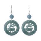 EXTREM SELTEN - Natürlicher Olmek Jadeit Ohrringe 925 Silber rhodiniert ca. 40.00 ct