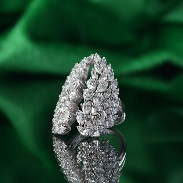 GP Amore Kollektion - Wei&szlig;er Zirkon und blauer Saphir Ring - 7,44 ct. image number 2