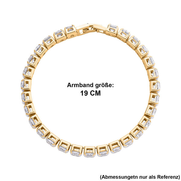 Wei&szlig;er Zirkonia Armband ca. 19 cm Nickelfreies Messing, Goldfarben image number 5