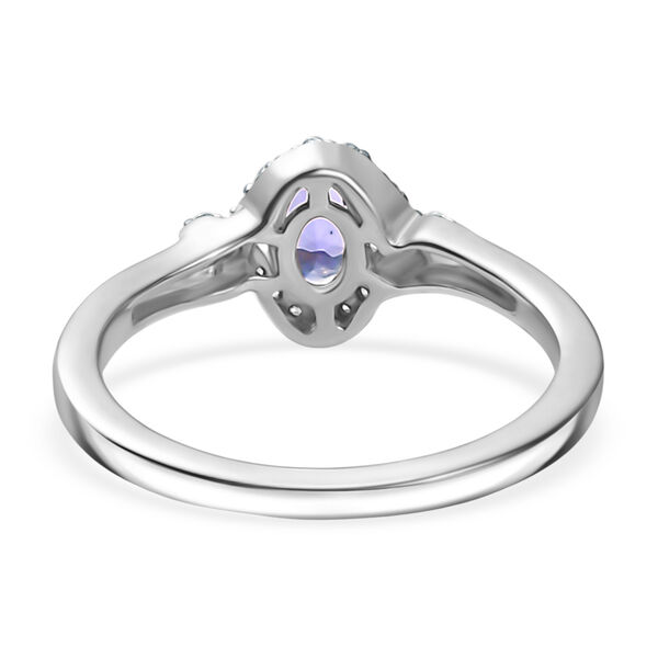 Tansanit und Zirkon Ring, 925 Silber rhodiniert - 0,65 ct. image number 6