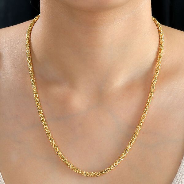 Handgefertigte Königskette in 925 Silber mit 916 Gelbgold Vermeil, 50cm image number 2