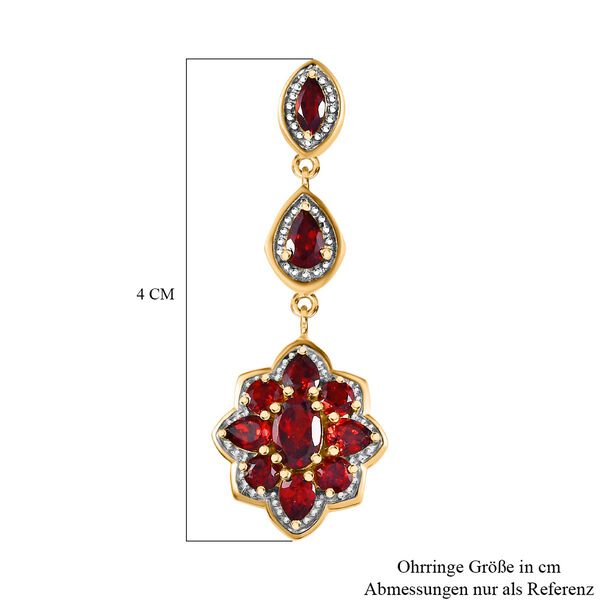 Mosambik Granat Ohrringe, 925 Silber Gelbgold Vermeil, ca. 4.72 ct image number 6