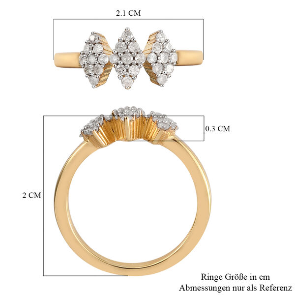 Diamant-Ring, 925 Silber Gelbgold Vermeil  ca. 0,33 ct image number 7