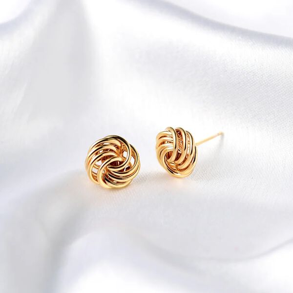 Knoten-Ohrstecker, 375 Gelbgold image number 4