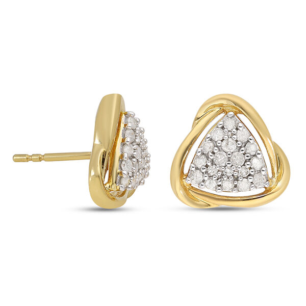 Wei&szlig;e Diamant-Ohrringe, 925 Silber Gelbgold Vermeil, ca. 0.50 ct image number 3