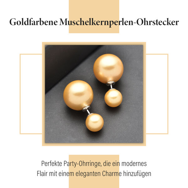 Mode goldene Muschelperlen-Ohrstecker image number 7