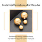 Mode goldene Muschelperlen-Ohrstecker image number 6