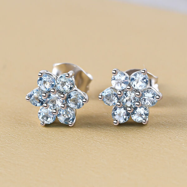 Espirito Santo Aquamarin-Ohrringe, 925 Silber, platiniert ca. 0,94 ct image number 3