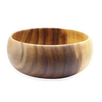 4er-Set handgefertigte runde Sch&uuml;ssel aus Akazienholz