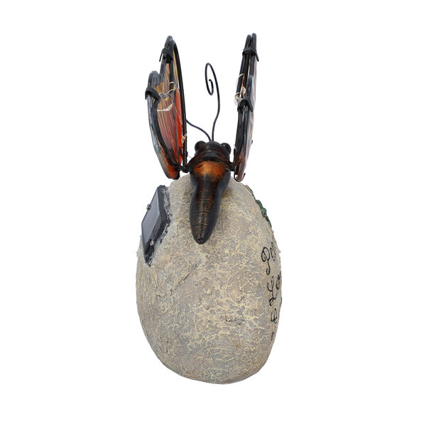 Harz Solarlampe, Schmetterling, Gr&ouml;&szlig;e 16x10x20 cm, Gelb image number 3