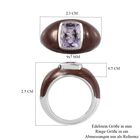 Rosa Amethyst und Emailliert Solitär Ring 925 Silber Platin-Überzug image number 6