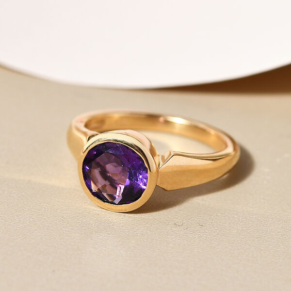 Natürlicher, marokkanischer Amethyst-Ring, 925 Silber vergoldet  ca. 1,86 ct image number 2