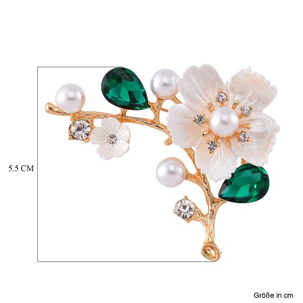 Neongr&uuml;ner Kristall, Harz Brosche Std Gelb image number 5