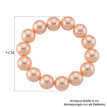 Rosa Muschelkernperle (15-17 mm) Armband flexibles (18.00-19.00 cm)
