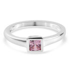 LUSTRO STELLA - feinster, Purpur-Rosa Zirkonia Solitär-Ring, 925 Silber (Größe 19.00) image number 0