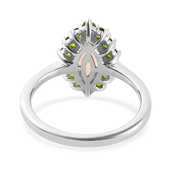 Nat&uuml;rlicher &Auml;thiopischer Opal und Russischer Diopside Halo Ring 925 Silber Platin-&Uuml;berzug image number 5