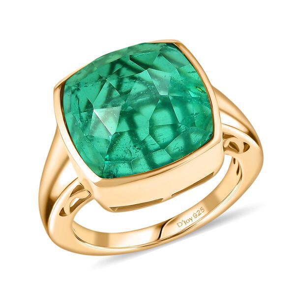 D'Joy Smaragd-Quarz Triplette Ring 925 Silber (Größe 18.00) ca. 9,94 ct image number 3