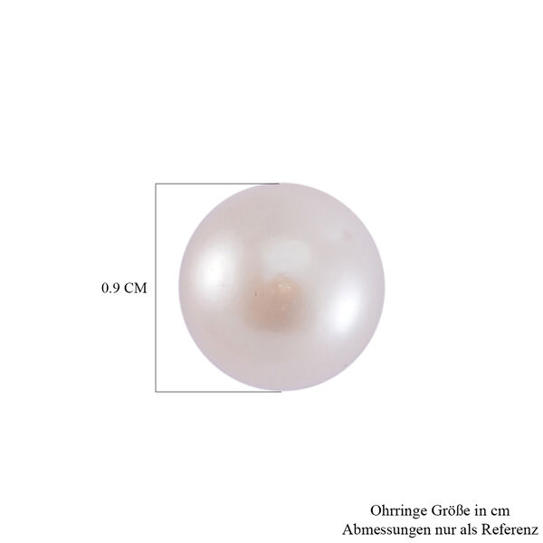 Weiße Süßwasser Perle Ohrstecker, 925 Silber 750 Roségold Vermeil image number 6