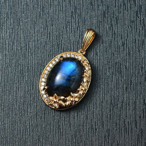 EverTrue AAA Labradorit und Zirkon Anhänger - 7,32 ct. image number 2