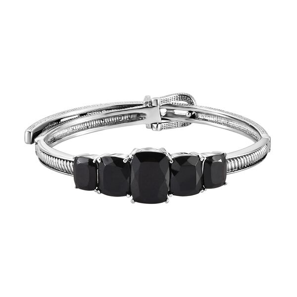 4er-Set, Schwarzer Spinell-Armband, Ring, Ohrstecker und Anh&auml;nger - 44,31 ct. image number 9