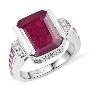 D'Joy afrikanischer Rubin und Zirkon Ring - 10,08 ct.