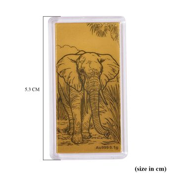 Elefant Goldfolie in 999 Gold, 100mg, 5,5x3cm
