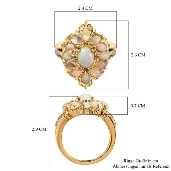 Nat&uuml;rlicher, &auml;thiopischer Welo Opal-Ring, 925 Silber vergoldet (Gr&ouml;&szlig;e 17.00) ca. 2,61 ct image number 7