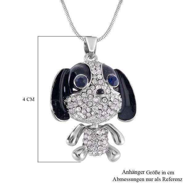 Blauer Kristall, Weißer Kristall Halskette ca. 70 cm  emailliert image number 7