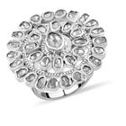 Handgearbeiteter Polki-Diamant Ring, 925 Silber platiniert (Größe 17.00) ca. 1.00 ct image number 1