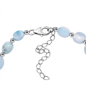 limitierte Auflage - AA Larimar, Perle Armband ca. 19 cm 925 Silber rhodiniert