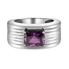 Amethyst farbener Zirkonia Ring, Edelstahl  ca. 2,56 ct image number 0