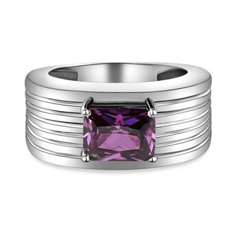 Amethyst farbener Zirkonia Ring, Edelstahl (Gr&ouml;&szlig;e 16.00) ca. 2,56 ct