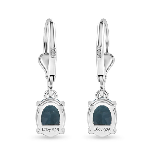 D'Joy Zertifizierter London Blau Topas Ohrringe 925 Silber Rhodiniert ca. 1,96 ct. image number 4
