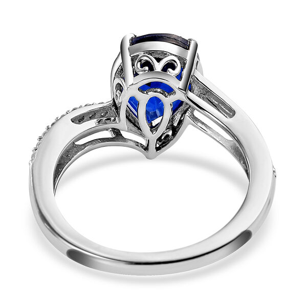 Ceylonfarbener Quarz und Zirkon-Ring, 925 Silber platiniert - 1,77 ct.  image number 6