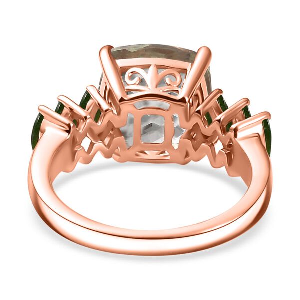 Prasiolite, Natürlicher Chromdiopsid Ring 925 Silber 750 Roségold Vermeil (Größe 17.00) ca. 5,09 ct image number 6