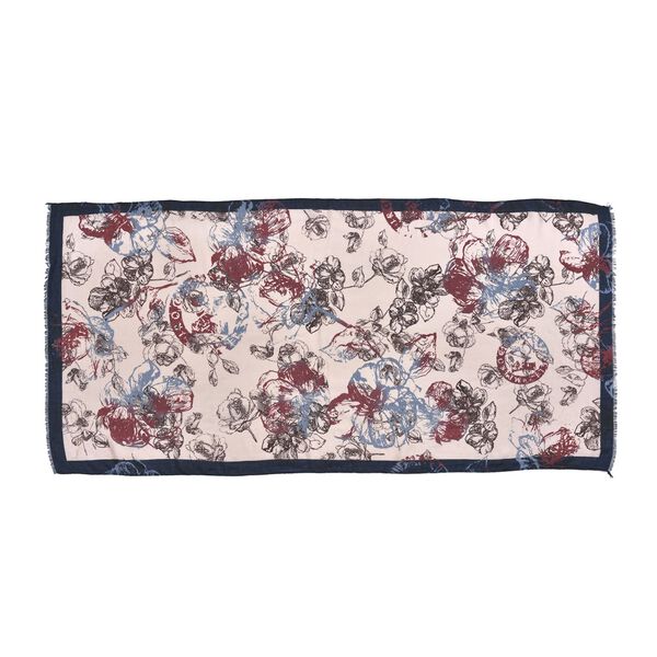 Wolkenweicher Schal mit Abstraktmuster, Nude image number 2