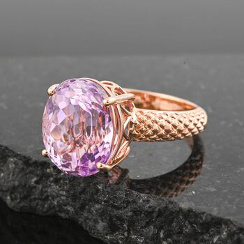 LUXORO zertifiziert und gepr&uuml;ft AAA Martha Rocha Kunzit Ring in 417 Ros&eacute;gold - 10,65 ct.