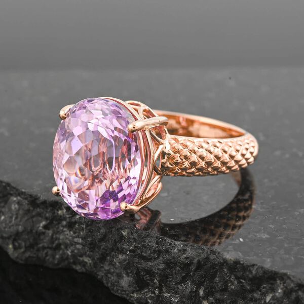 LUXORO zertifiziert und geprüft AAA Martha Rocha Kunzit Ring in 417 Roségold - 10,65 ct. image number 1