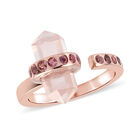 Rosenquarz und rosa Turmalin-Ring, 925 Silber rosévergoldet  ca. 3,40 ct image number 3