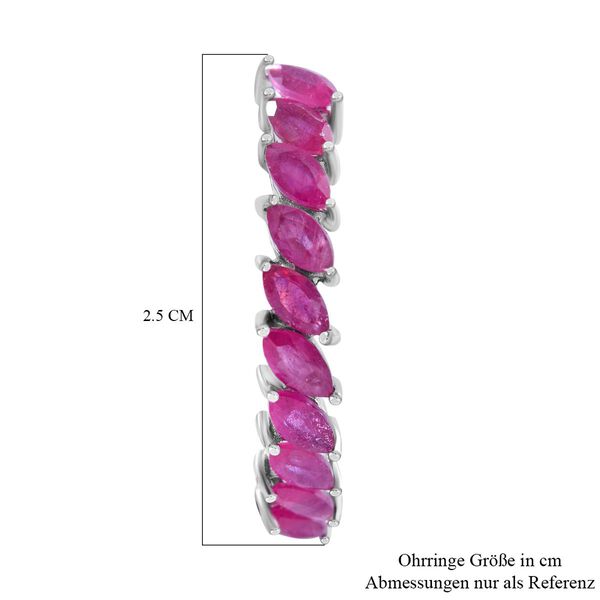 Afrikanischer Rubin (Fissure gefüllt) Ohrringe 925 Silber rhodiniert ca. 8,07 ct. image number 3