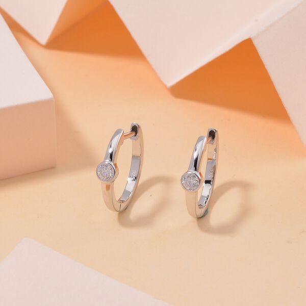 Moissanit Ohrringe, 925 Silber rhodiniert - 0,22 ct. image number 2