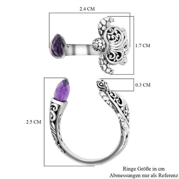 Royal Bali - Afrikanischer Amethyst Ring, 925 Silber (Größe 16.00) ca. 3,00 ct image number 6