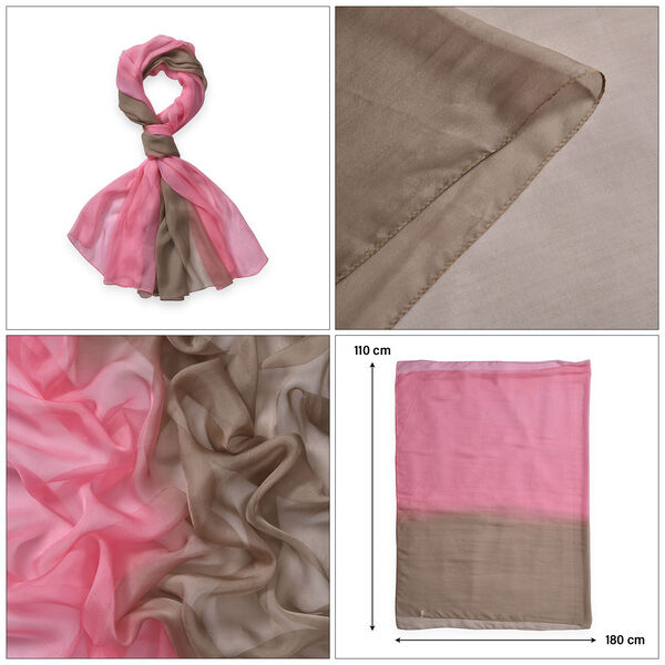 LA MAREY Ombre Chiffon Schal aus Seide, Pink image number 5
