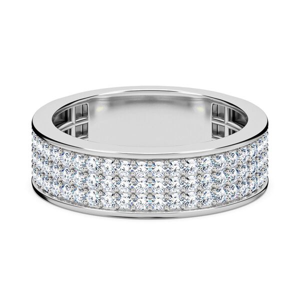 LUXURIANT SGL zertifizierter SI-GH Labor Diamant Ring, 925 Silber rhodiniert - 1 ct.
