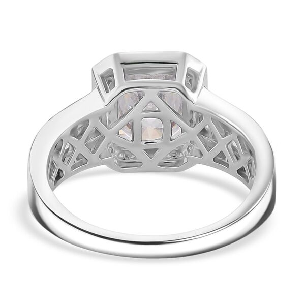 ALLE ERSTEMAL RADIANTA GRA zertifiziert RADIANT-SCHLIFF Moissanit (D-VVS) Ring 925 Silber rhodiniert (Gr&ouml;&szlig;e 16.00) ca. 3.00 ct image number 5