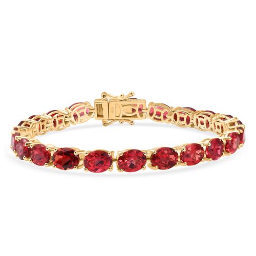 Synthetisches Padparadscha Saphir Armband image number 0