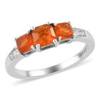Purpurroter Feuer Opal 3 Stein Ring 925 Silber platiniert  ca. 1,21 ct image number 3